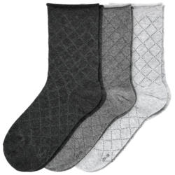 3 Paar Damen Socken mit Rollbündchen