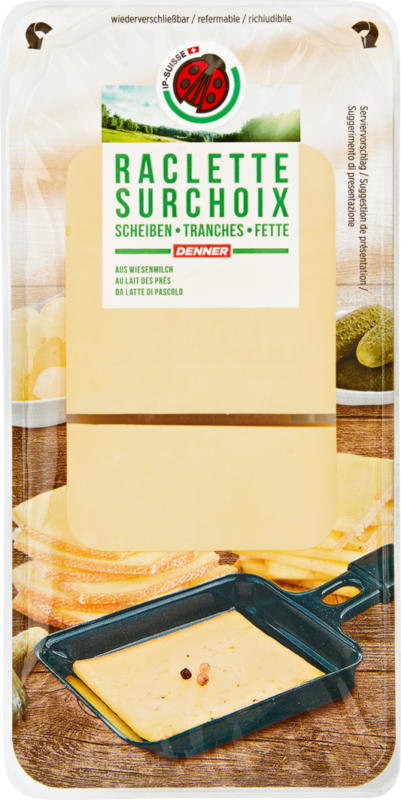 IP-SUISSE Raclette surchoix , in Scheiben, aus Wiesenmilch, ca. 300 g, per 100 g