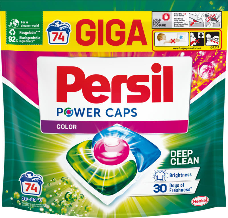 Detersivo Power Caps Color Persil, 74 Caps