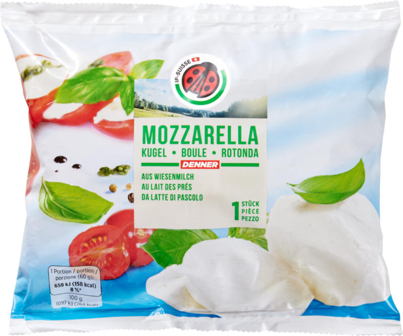 Mozzarella IP-SUISSE, rotonda, da latte di pascolo, 150 g