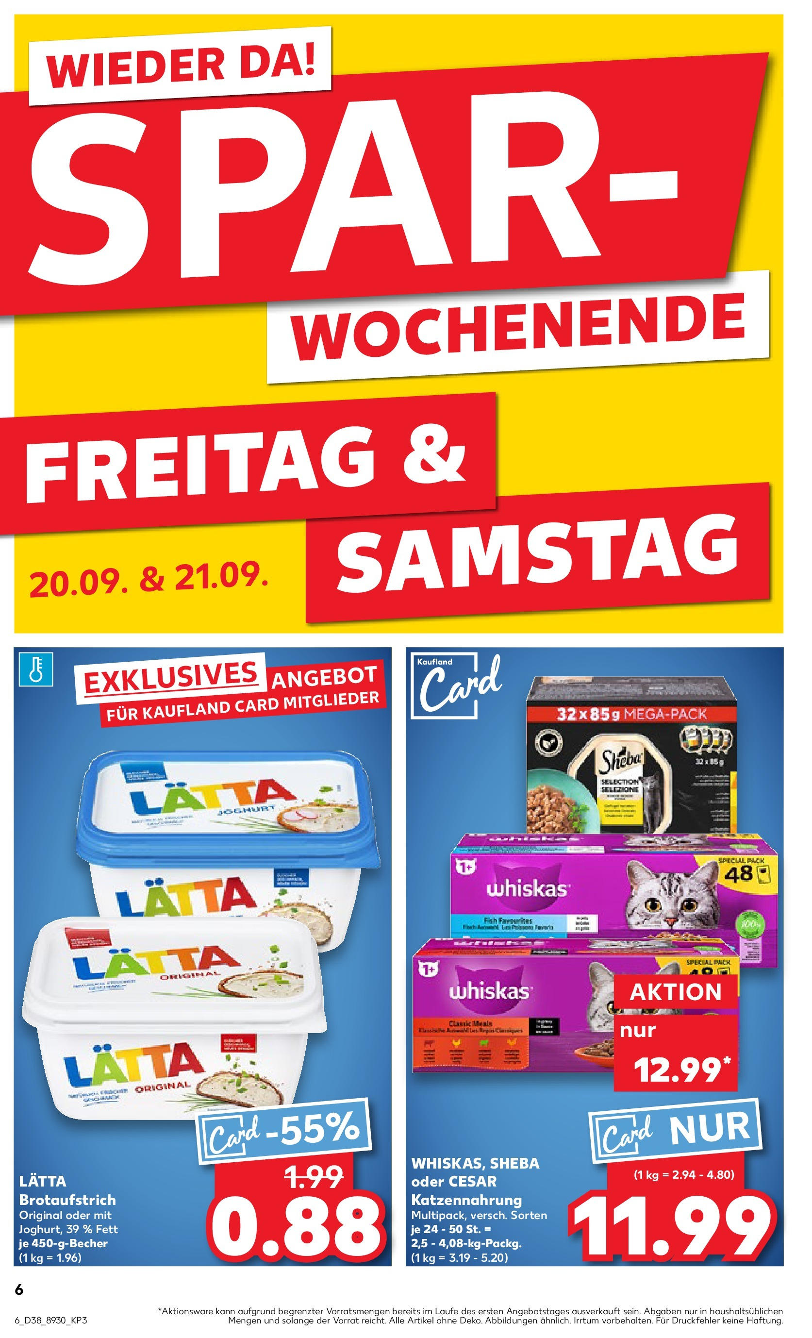 Kaufland - Baden-Württemberg (ab 19.09.2024) » Angebote Online zum Blättern | Seite: 6 | Produkte: Sheba, Joghurt, Lätta