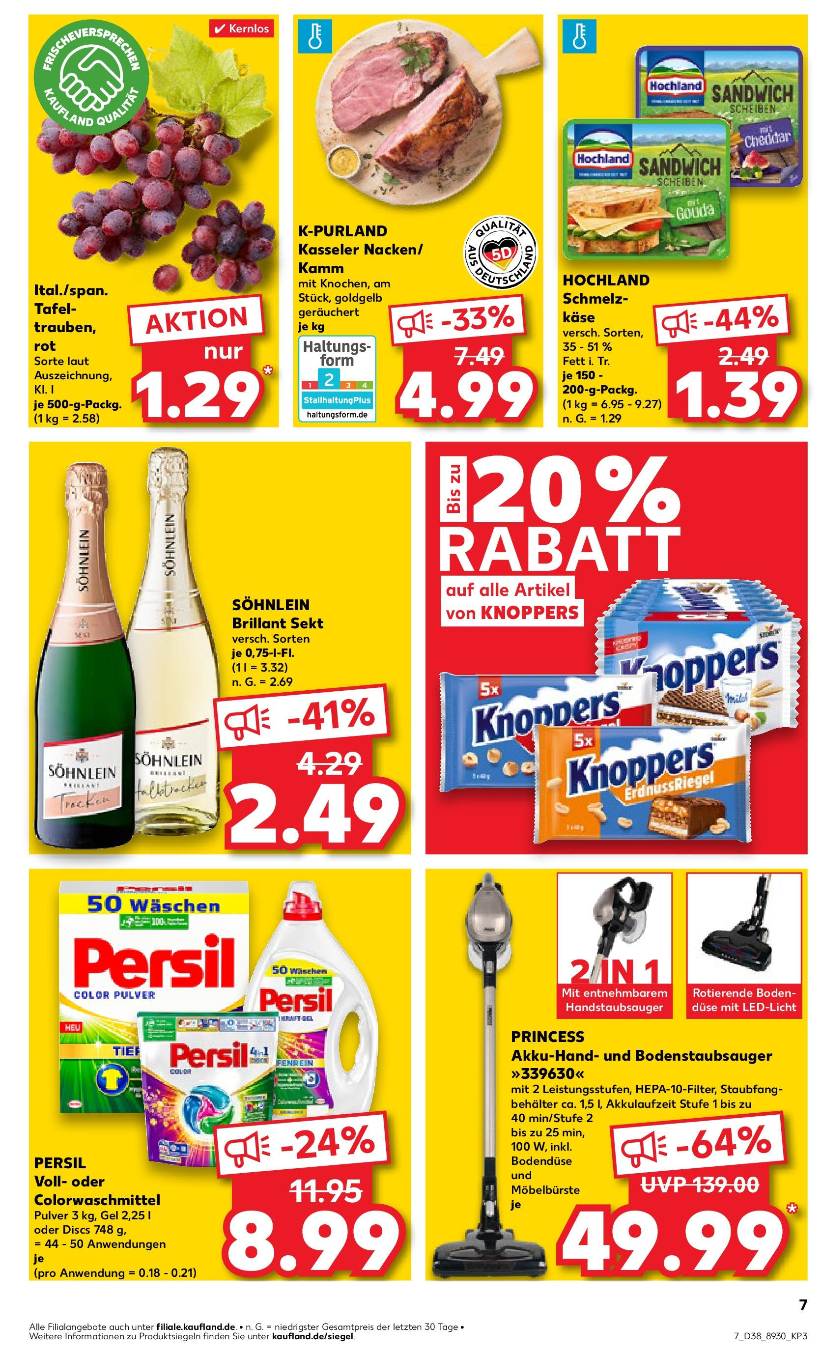 Kaufland - Baden-Württemberg (ab 19.09.2024) » Angebote Online zum Blättern | Seite: 7 | Produkte: Käse, Sekt, Knoppers, Persil