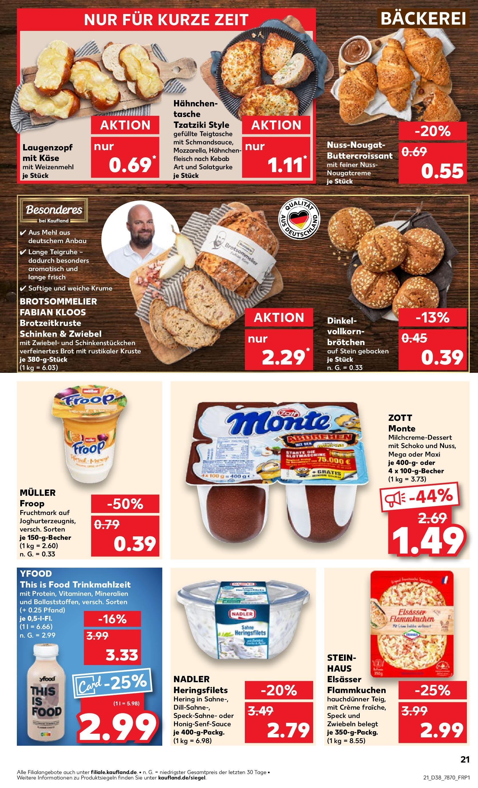 Kaufland - Baden-Württemberg (ab 19.09.2024) » Angebote Online zum Blättern | Seite: 21 | Produkte: Tasche, Creme, YFood, Brot