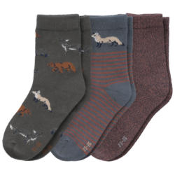 3 Paar Jungen Socken mit Waldtier-Motiv