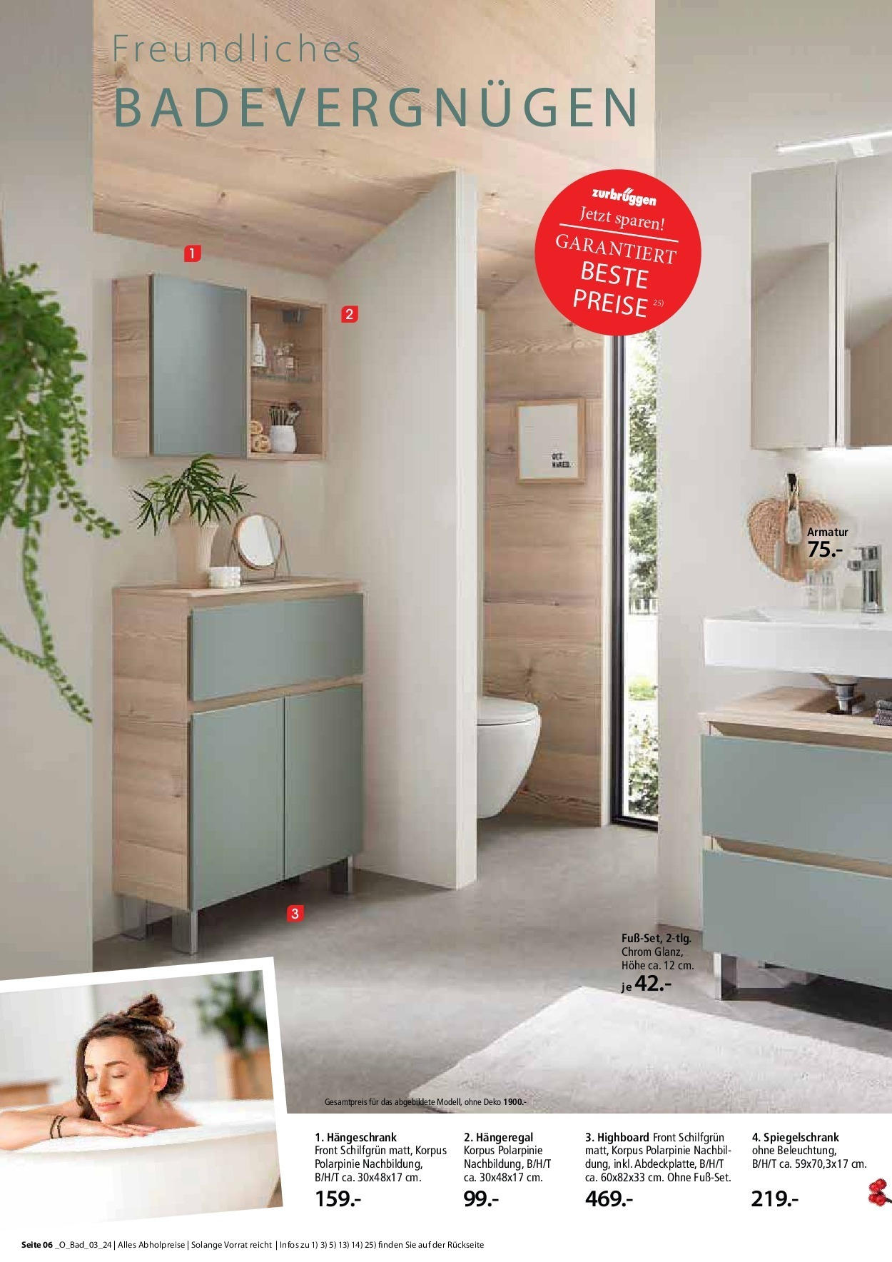 Zurbrüggen Bad (ab 17.09.2024) zum Blättern | Seite: 6 | Produkte: HIghboard, Armatur, Spiegelschrank, Hängeschrank