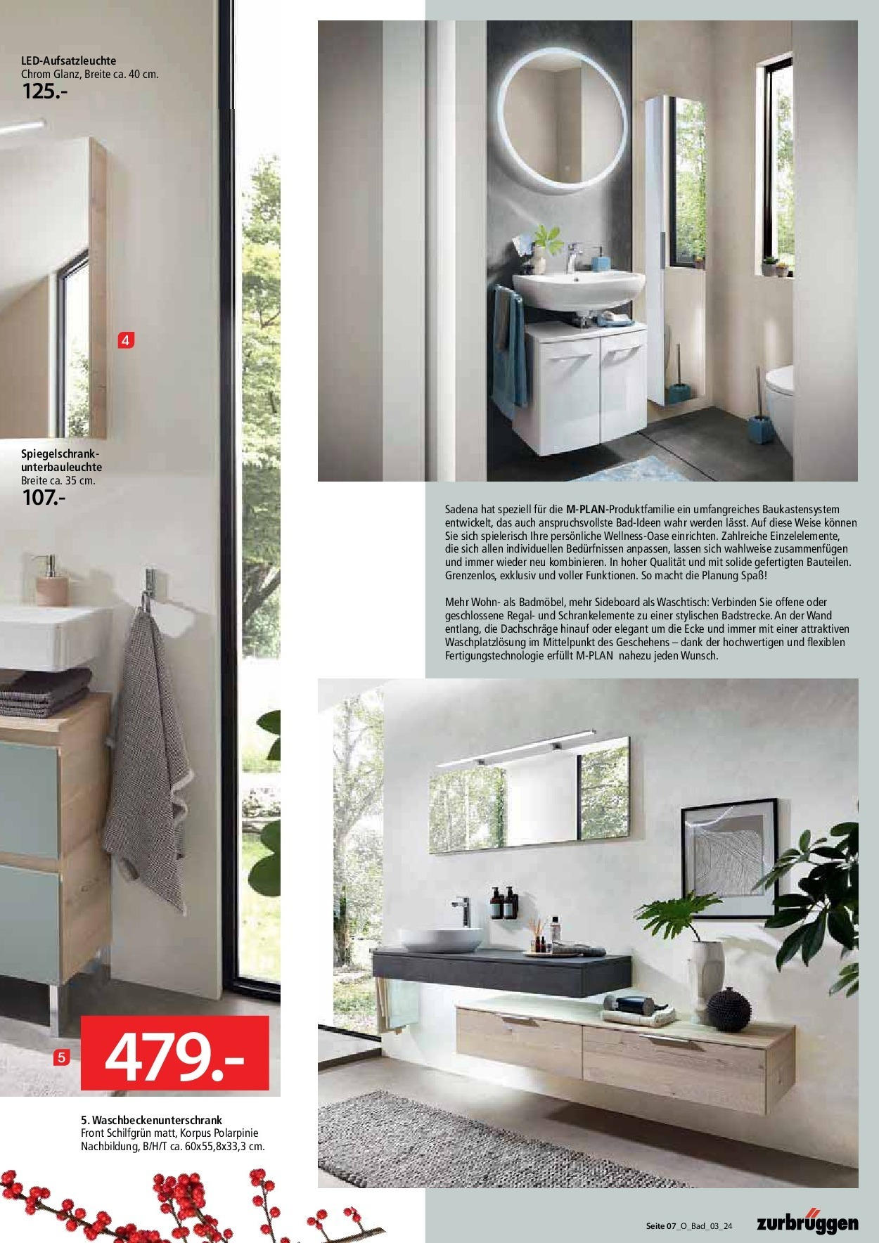 Zurbrüggen Bad (ab 17.09.2024) zum Blättern | Seite: 7 | Produkte: Sideboard, Regal, Waschtisch, Spiegelschrank