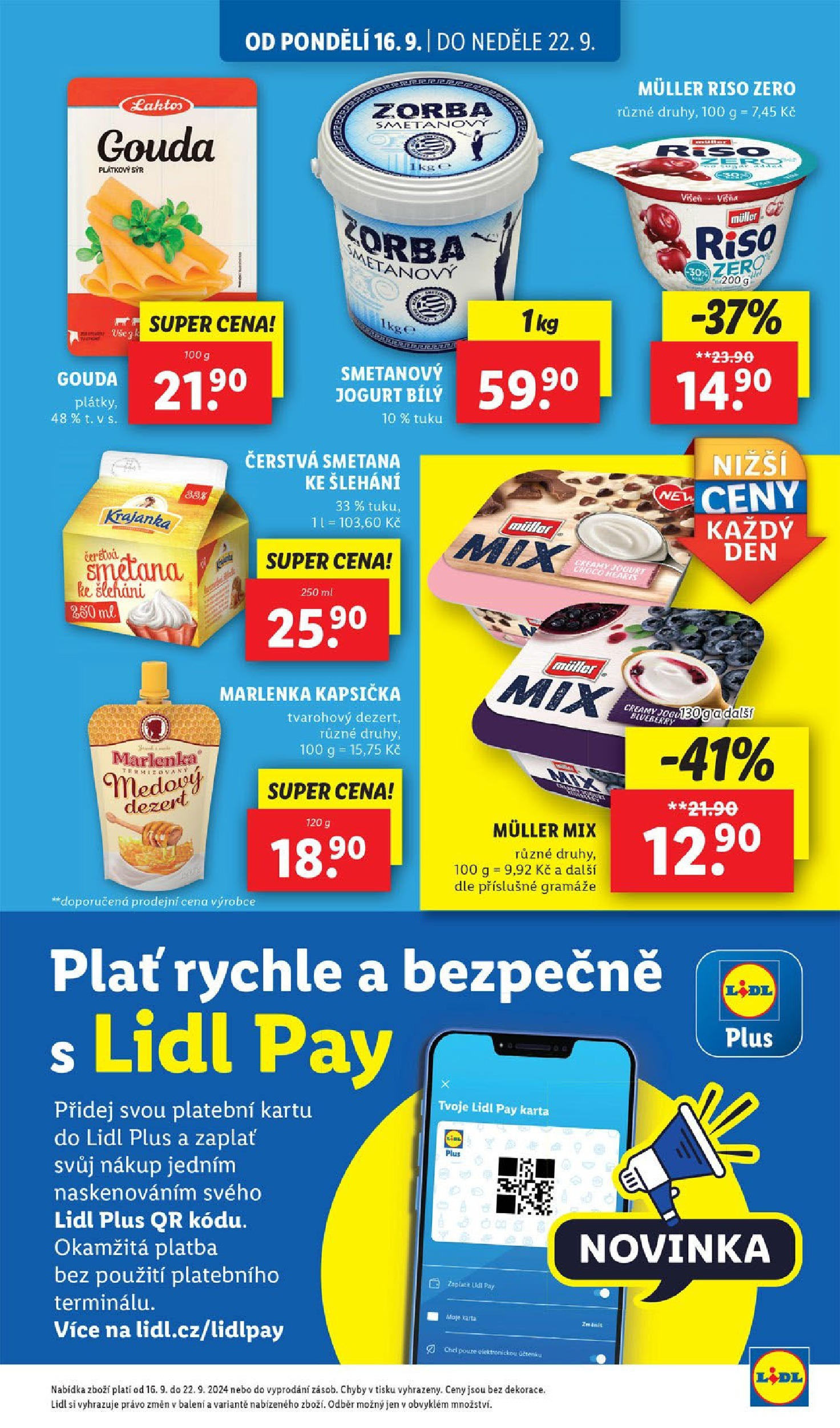 Lidl leták od 16.09.2024 - Nový akční leták | Strana: 21 | Produkty: Gouda, Smetanový jogurt, Jogurt, Smetana