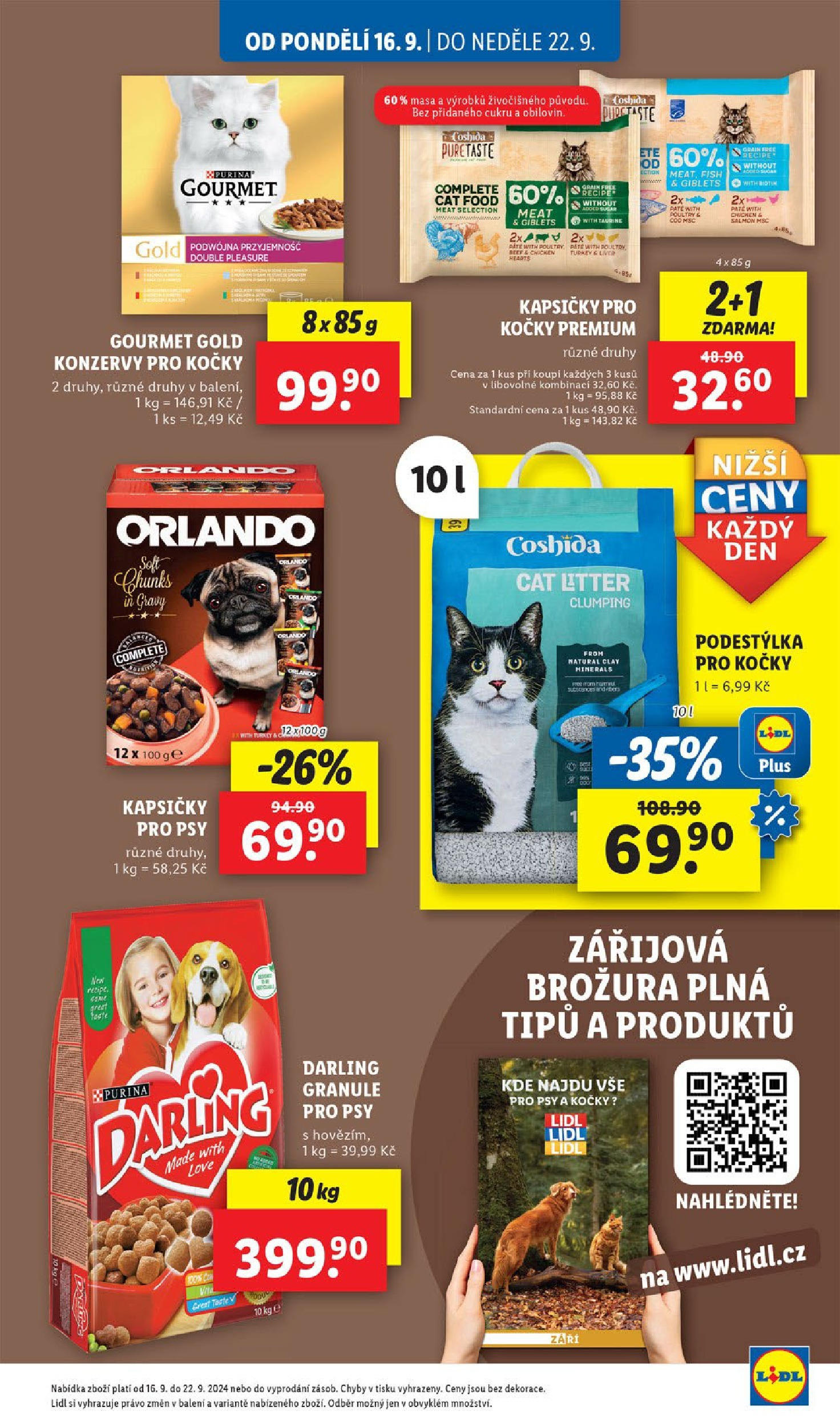 Lidl leták od 16.09.2024 - Nový akční leták | Strana: 27 | Produkty: Purina, Granule, Gourmet Gold, Darling