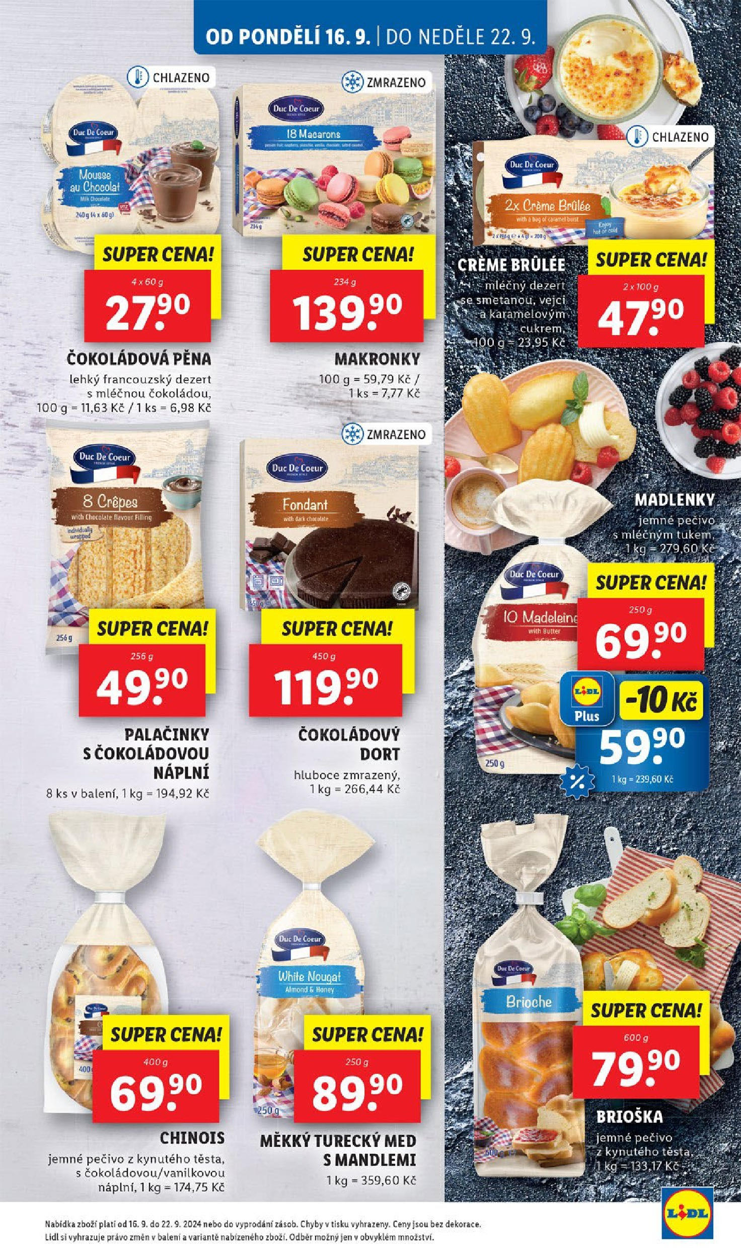 Lidl leták od 16.09.2024 - Nový akční leták | Strana: 35 | Produkty: Brioška, Med, Makronky, Dort