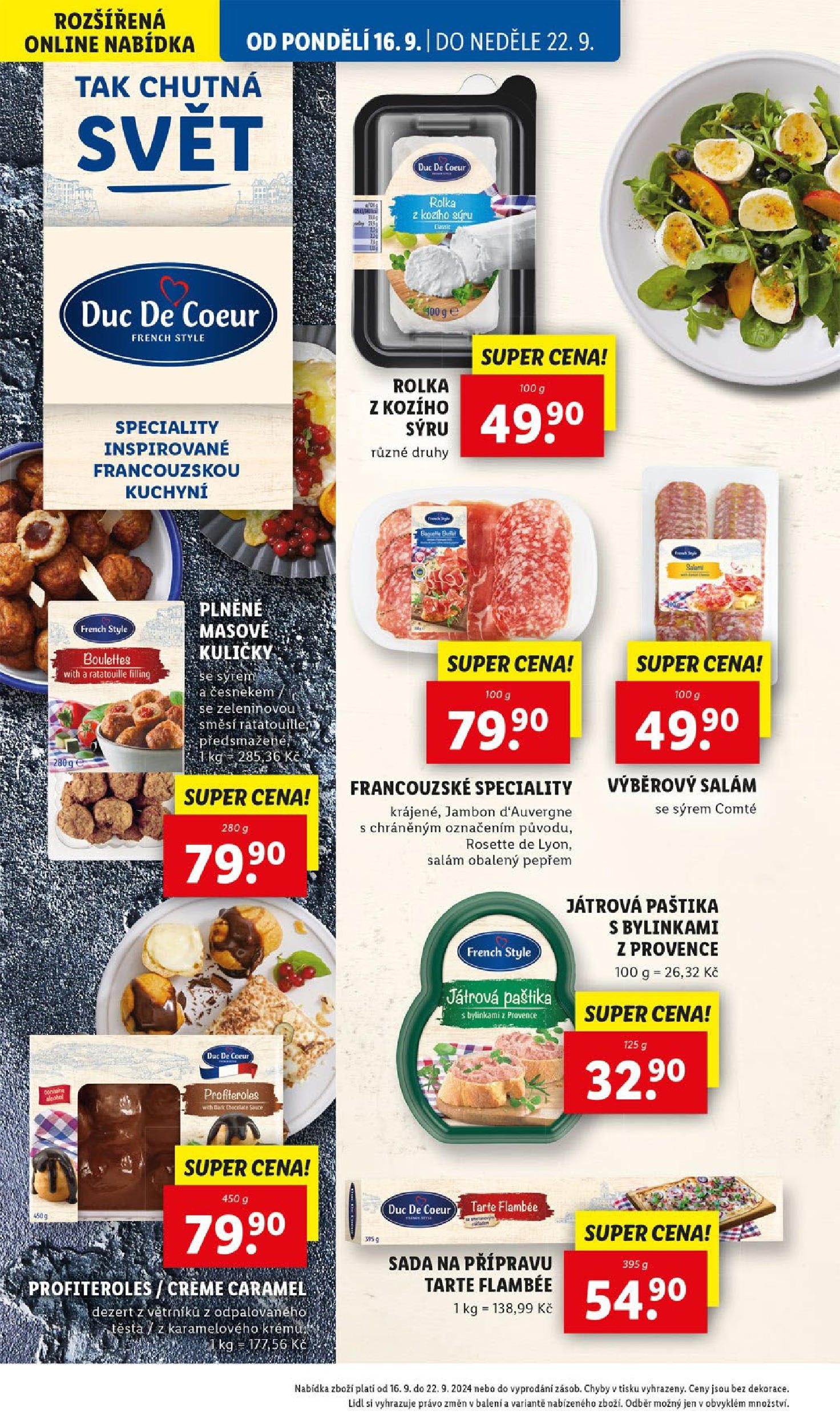 Lidl leták od 16.09.2024 - Nový akční leták | Strana: 38 | Produkty: Profiteroles, Salám, Kuličky, Paštika