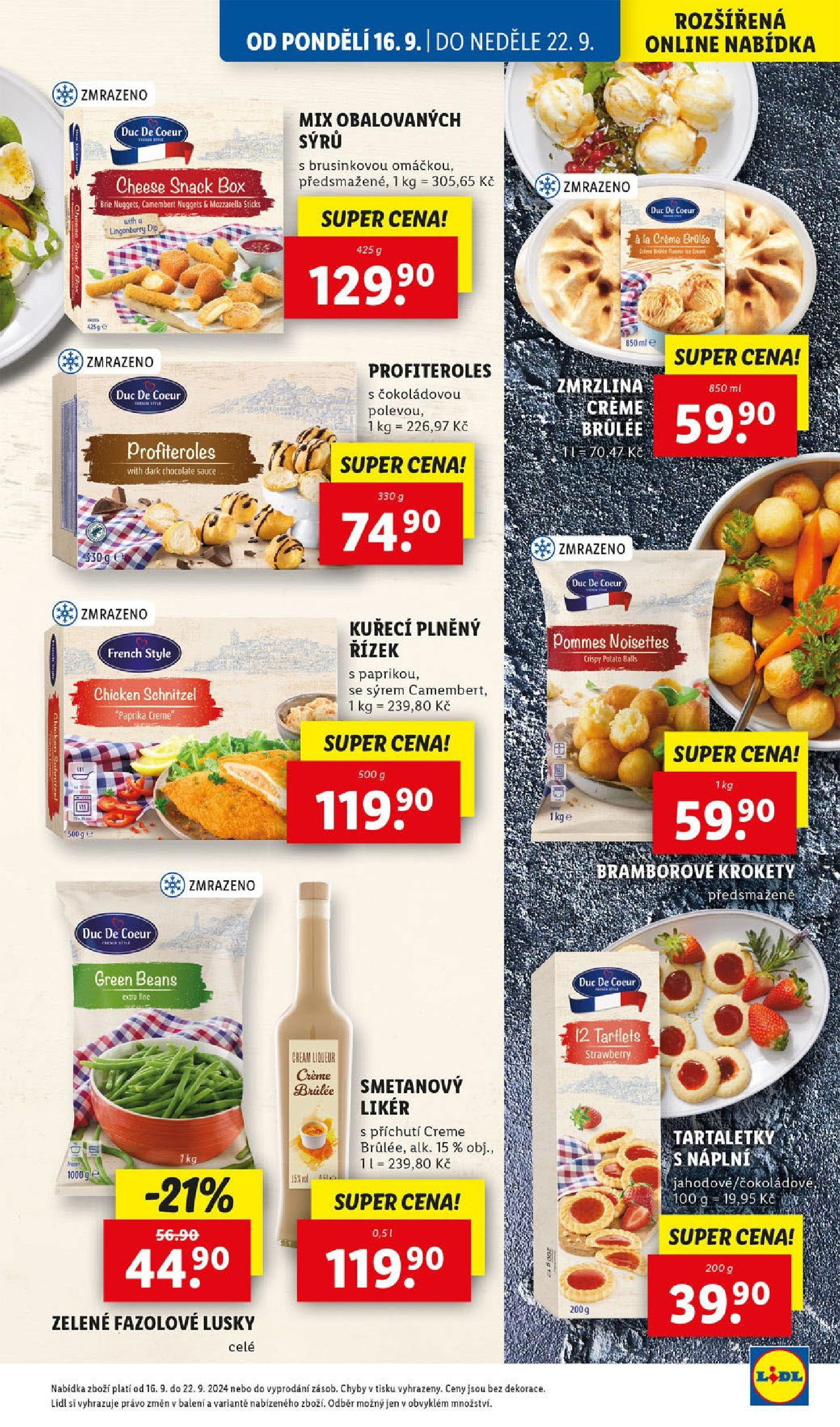 Lidl leták od 16.09.2024 - Nový akční leták | Strana: 39 | Produkty: Mozzarella sticks, Zmrzlina, Likér, Mozzarella