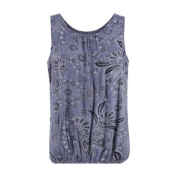 Triga Print Top, Rauch Blau