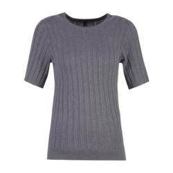 Sally Rib Pullover, Middle grey melange