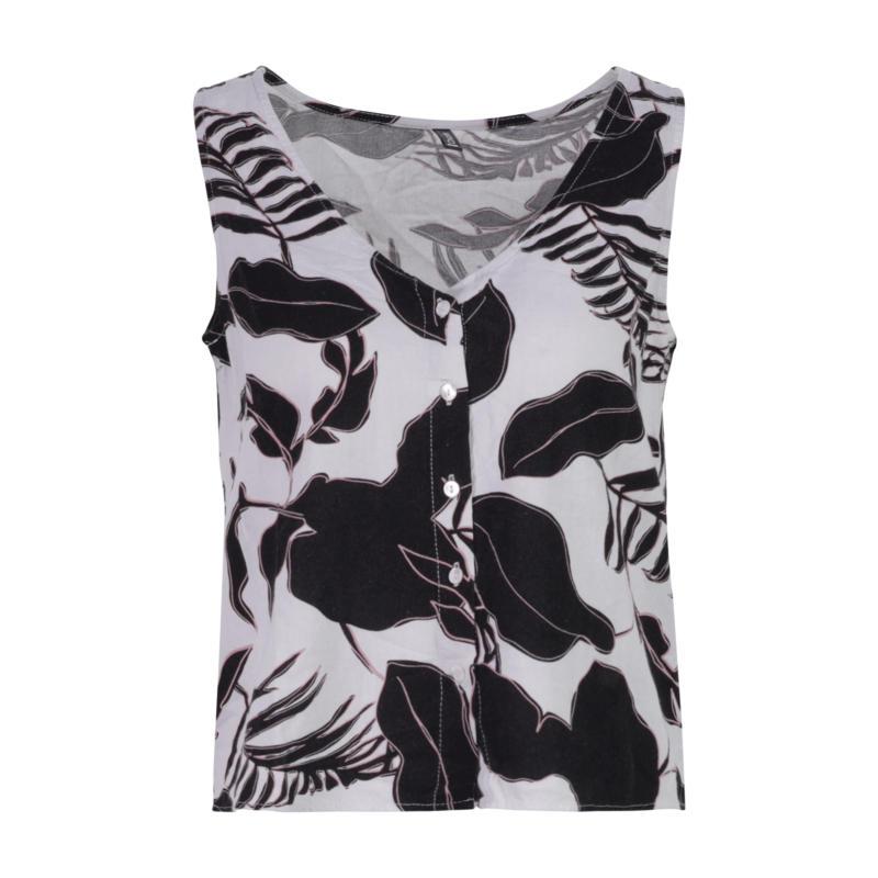 Lina Print Top, Schwarz