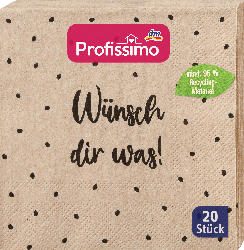 Profissimo Cocktailservietten "Wünsch dir was" aus Recycling-Material (25x25 cm)