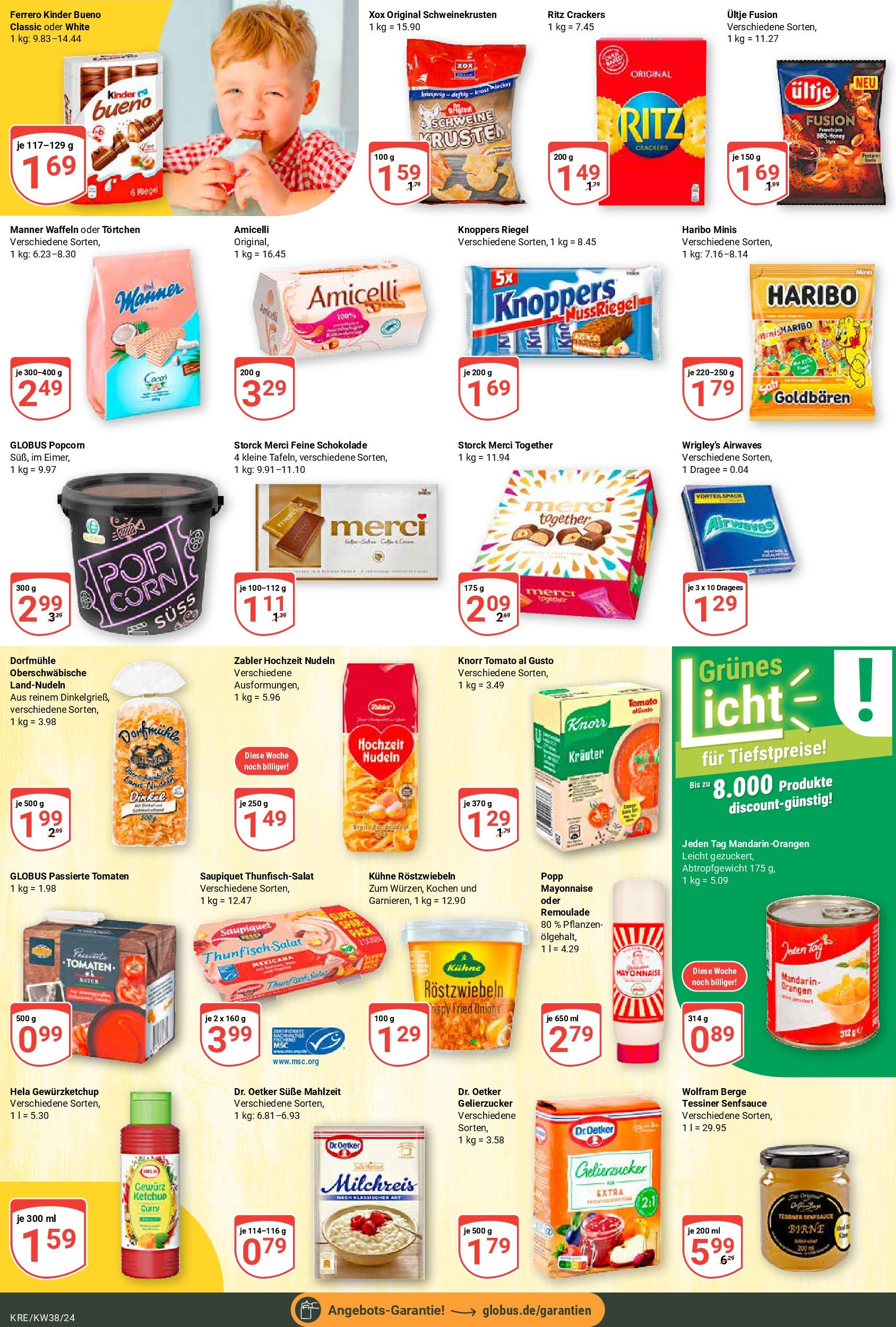 Globus Prospekt Krefeld, Hafelsstraße 200 (ab 16.09.2024) » Angebote online | Seite: 13 | Produkte: Kinder bueno, Tomaten, Waffeln, Ketchup