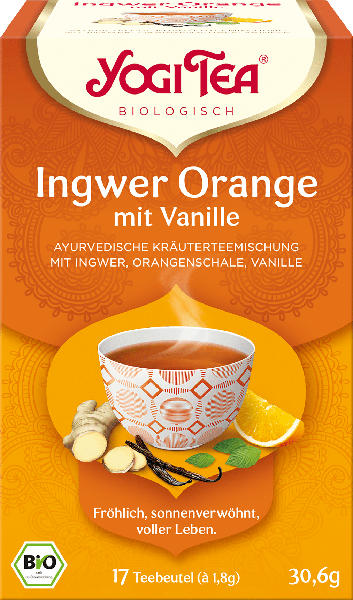 YOGI TEA Kräutertee Ingwer Orange mit Vanille (17 Beutel)