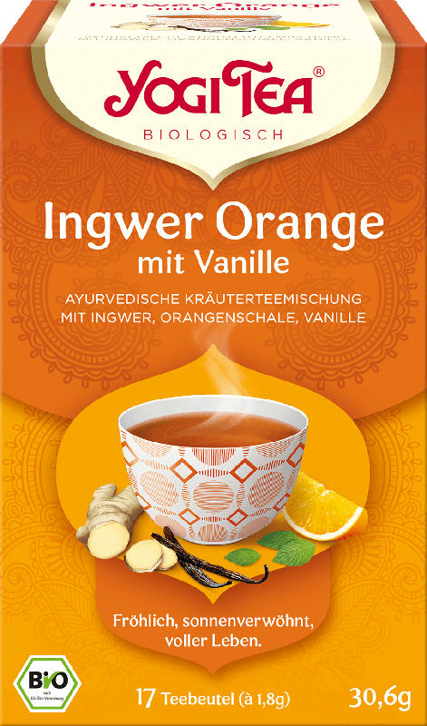 YOGI TEA Kräutertee Ingwer Orange mit Vanille (17 Beutel)