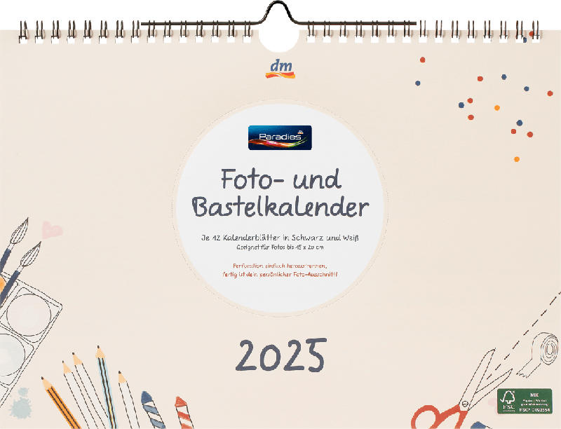 Paradies Foto- und Bastelkalender 2025 Querformat