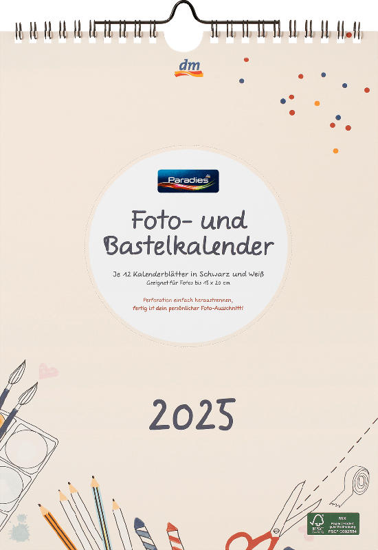 Paradies Foto- und Bastelkalender 2025 Hochformat