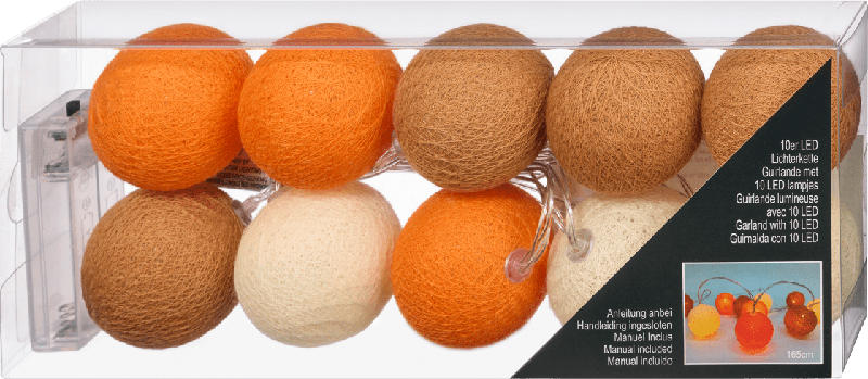 Dekorieren & Einrichten Lichterkette Wabenbälle, orange/beige (10er)