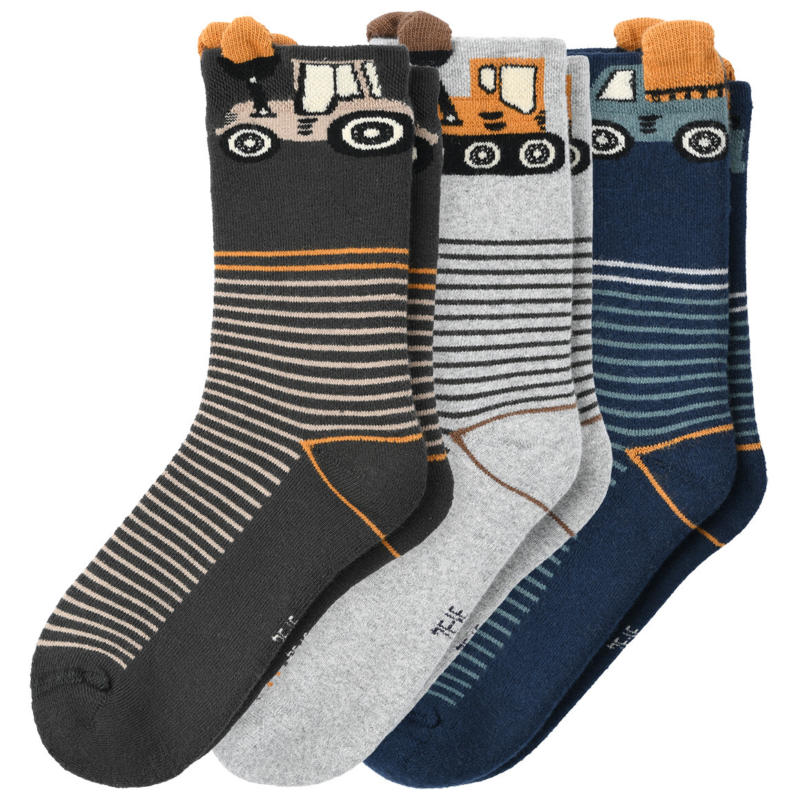 3 Paar Jungen Frotteesocken im Streifen-Look