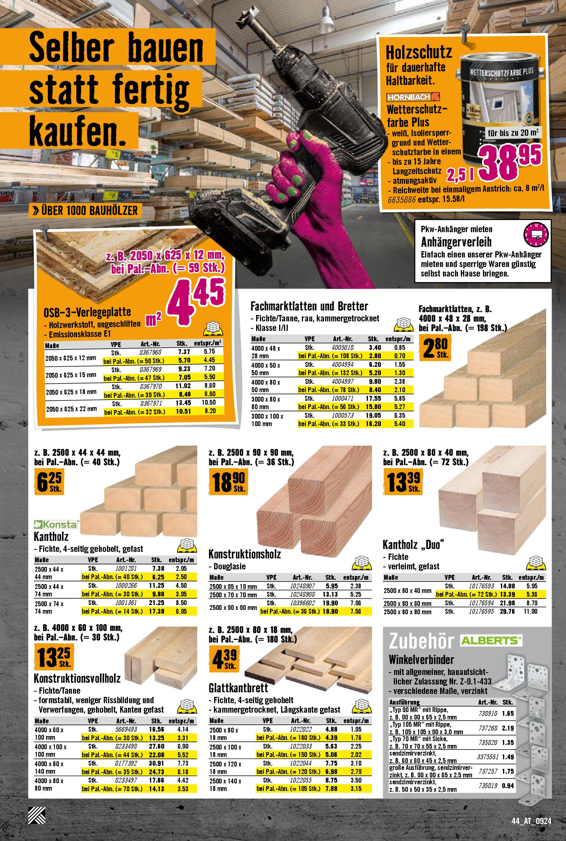 Hornbach Flugblatt von 11.09.2024 - Aktuelle Angebote | Seite: 44