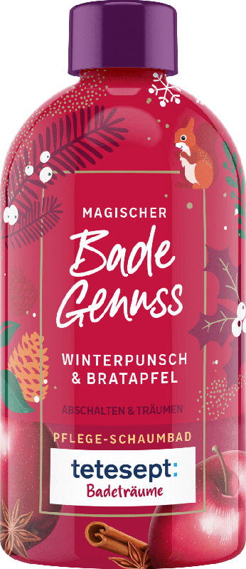 tetesept Schaumbad Badeträume Magischer Badegenuss, Winterpunsch & Bratapfel