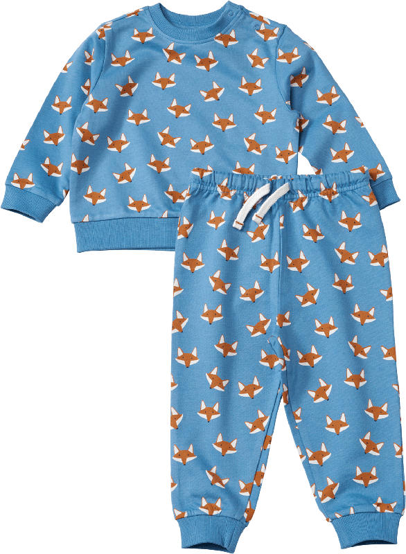 ALANA Set mit Sweatshirt & Hose mit Fuchs-Muster, blau, Gr. 86