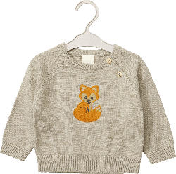 ALANA Pullover aus Strick mit Fuchs-Stickerei, beige, Gr. 68