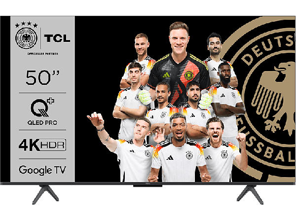 TCL 50C655 (50 Zoll 4K QLED TV mit Google und Game Master 3.0, 144Hz Motion Clarity Pro, Sprachassistent); LED QLED TV