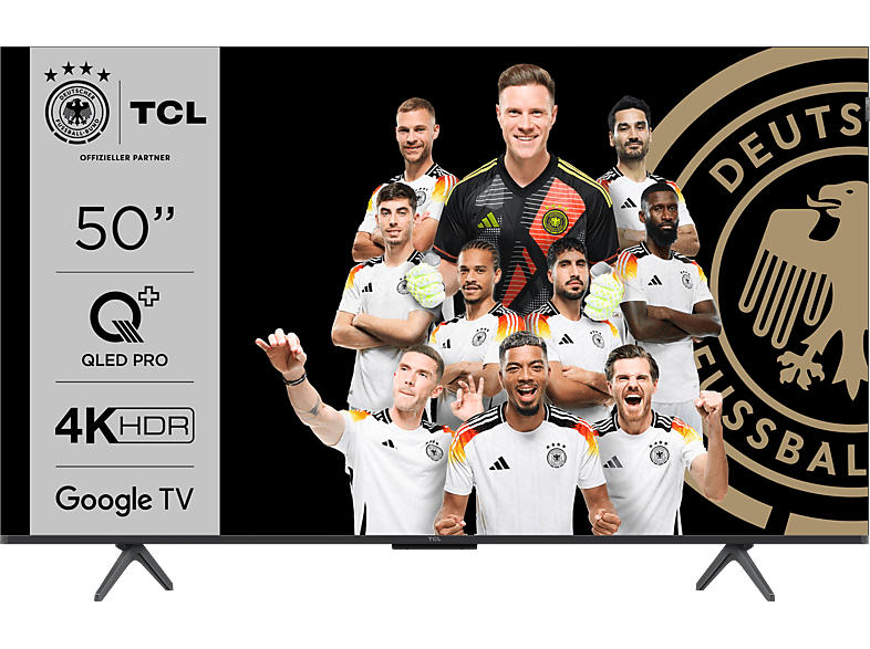 TCL 50C655 (50 Zoll 4K QLED TV mit Google und Game Master 3.0, 144Hz Motion Clarity Pro, Sprachassistent); LED QLED TV