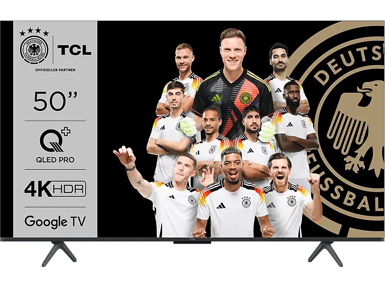 TCL 50C655 (50 Zoll 4K QLED TV mit Google und Game Master 3.0, 144Hz Motion Clarity Pro, Sprachassistent); LED QLED TV