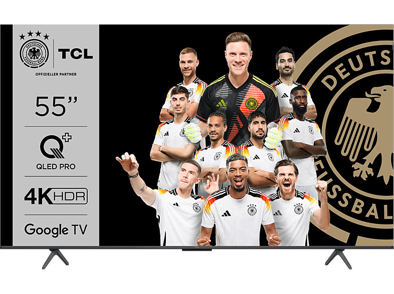 TCL 55C655 (55 Zoll 4K QLED TV mit Google und Game Master 3.0, 144Hz Motion Clarity Pro, Sprachassistent); LED QLED TV