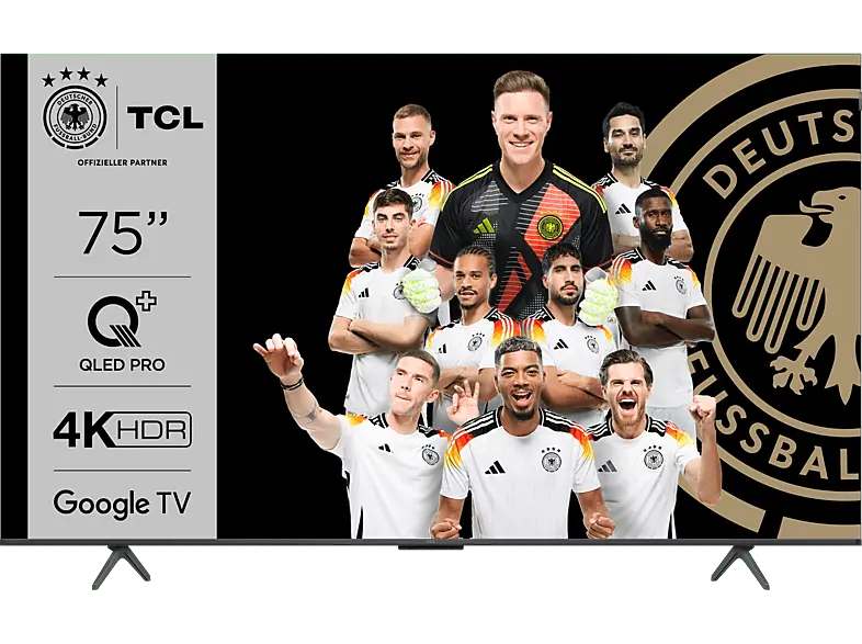 TCL 75C655 (75 Zoll 4K QLED TV mit Google und Game Master 3.0, 144Hz Motion Clarity Pro, Sprachassistent); LED QLED TV