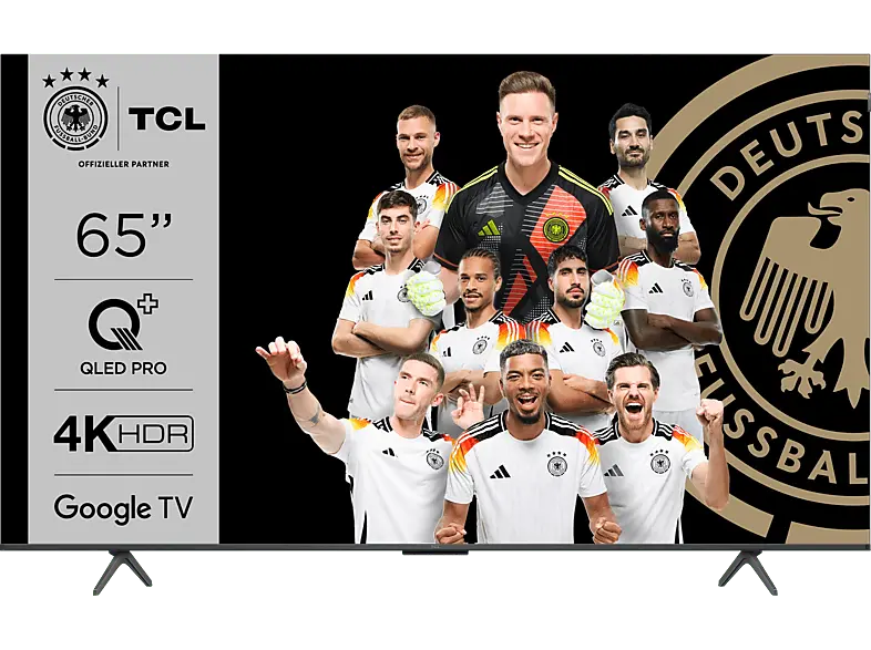 TCL 65C655 (65 Zoll 4K QLED TV mit Google und Game Master 3.0, 144Hz Motion Clarity Pro, Sprachassistent); LED QLED TV