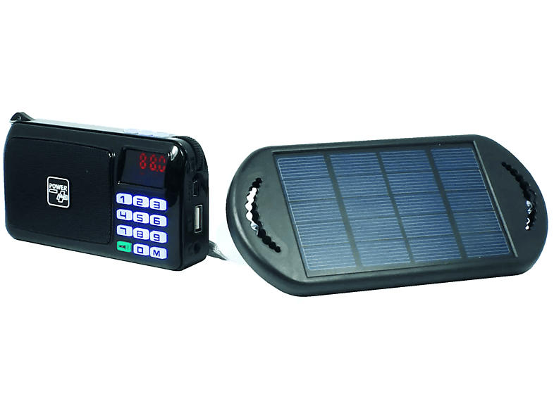 Powerplus Crow Portable FM Radio/MP3 Player mit Akku und Solar Panel