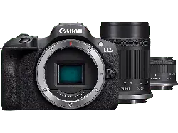 Canon EOS R100 Systemkamera mit RF-S 18-45mm f4.5-6.3 IS STM und 55-210mm f5.0-7.1 Objektiv; Systemkamera Set