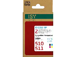 ISY ICI-2510-DP wiederaufbereitete Tintenpatronen ersetzen Canon PG-510 black und CL-511 colour; wiederaufbereitete Tonerpatrone