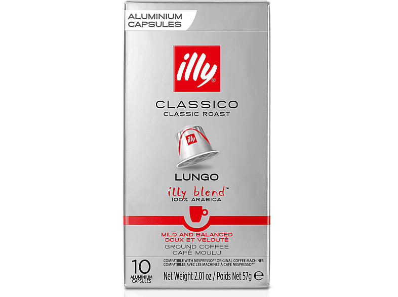 Illy Kaffeekapsel Classico Lungo (10 Stk., Kompatibles System: Nespresso); Kaffeekapseln (für Nespresso®) 10 Stück