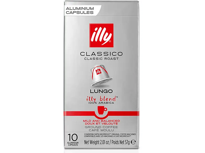 Illy Kaffeekapsel Classico Lungo (10 Stk., Kompatibles System: Nespresso); Kaffeekapseln (für Nespresso®) 10 Stück