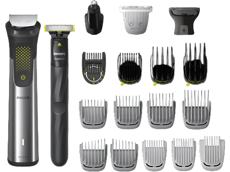 Philips MG9555/15 All-in-One Trimmer Serie 9000 Präzisionstrimmer & One Blade, Edelstahl/Schwarz, Akkubetrieb