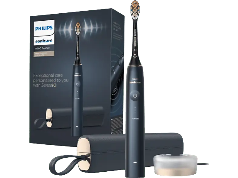 Philips HX9992/12 Sonicare 9900 Prestige mit SenseIQ Elektrische Schallzahnbürste Mitternachtsblau