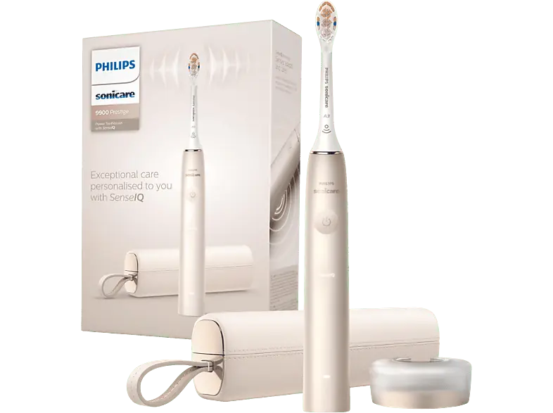 Philips HX9992/11 Sonicare 9900 Prestige mit SenseIQ Elektrische Schallzahnbürste Champagne