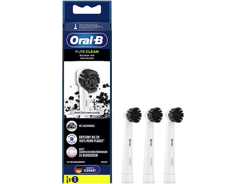 Oral-B Aktivkohle 3er Schwarz Aufsteckbürsten