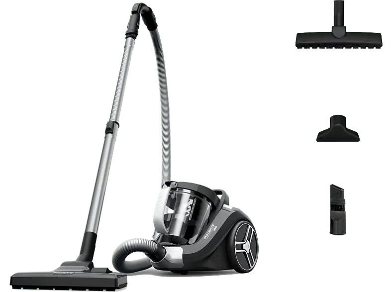 Rowenta Compact Power XXL Parkett RO4B36 Staubsauger ohne Beutel (69 dB(A), maximale Leistung: 900 Watt, Schwarz)