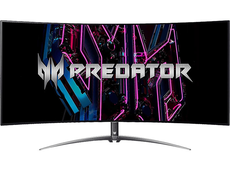 Acer Predator X45 Curved Gaming Monitor, 44.5 Zoll, QHD, 240Hz, OLED, 0.01ms (PRT), 21:9, 150cd, 99% DCI-P3, 5W Audio, Schwarz