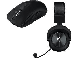 Logitech G Pro X Lightspeed Gaming Headset und Superlight Maus, Schwarz, kabellos; Gaming Headset, Gaming Maus