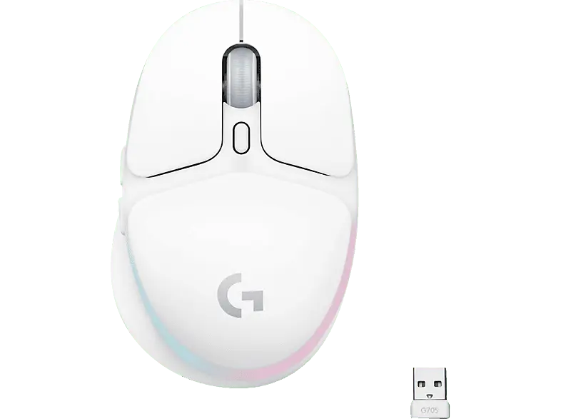 Logitech G G705 Lightspeed Kabellose Gaming Maus, Aurora Collection, Lightsync RGB, Wei&szlig;