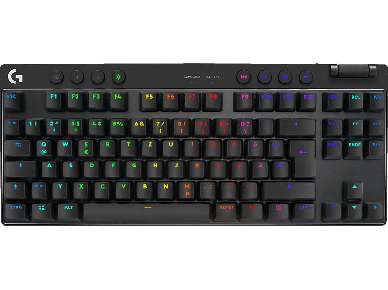 Logitech G Pro X TKL Lightspeed Lightsync RGB Gaming Tastatur, qwertz, Schwarz